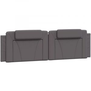 VidaXL Coussin de tête de lit gris 180 cm similicuir