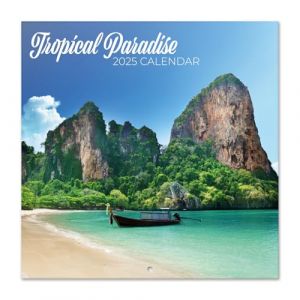 Grupo erik Calendrier Mural 2025 Paradis Tropical | Calendrier Mensuel 30x60cm - De Janvier 2025 à Décembre 2025