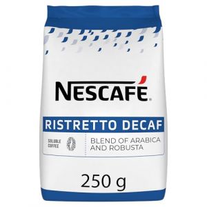 Nescafe Ristretto D&eacute;caf&eacute;in&eacute; - Caf&eacute; Soluble D&eacute;caf&eacute;in&eacute; - M&eacute;lange d'Arabica et Robusta - Pr&eacute;paration Instantan&eacute;e - Caf&eacute; en Poudre - Approvisionnement 100% plus Responsable - Sachet De 250g