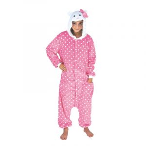 Axho Combinaison chat rose enfant - Taille: 4-6 ans (110 cm)