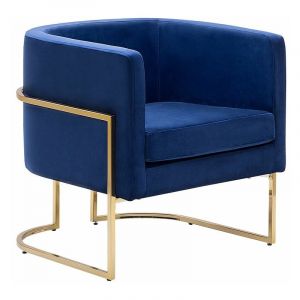 Image de Beliani Fauteuil club en velours bleu foncé SIRKKA