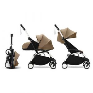 STOKKE - Poussette YOYO3 Pack 0+ et 6+ Toffee / Cadre Blanc