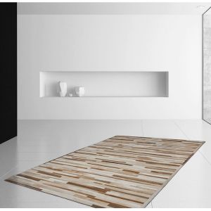 Prix Tapis Tissé En Cuir Fait Main lavish Crème 120 X 170 Cm