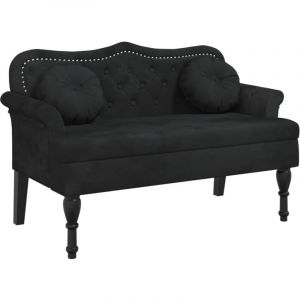 VidaXL Banc avec coussins noir 120,5x65x75 cm velours