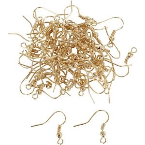 Creotime Crochets d'oreille 18 mm - Doré - 100 pcs