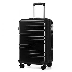 Image de Kono Valise Moyenne Taille 74.5cm Valises Soute Valise Rigide Trolley ABS+PC Valise de Voyage avec roulettes et Serrure TSA Noir