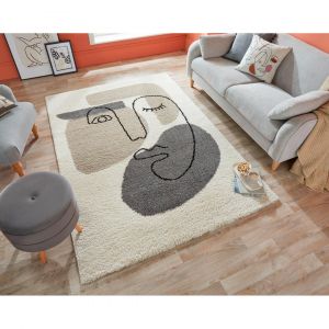 Tapis design pour salon Beauty Beige 160x230 - Beige