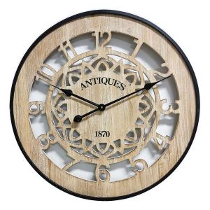 Versa Horloge Murale Bois Mdf/métal (4,5 X 60 X 60 Cm)