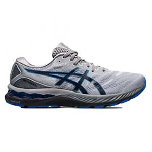 Image de Asics Gel-Nimbus 23, Chaussures de Course Homme, Piedmont Grey Electric Blue, 42.5 EU
