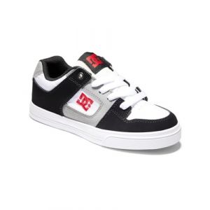 DC Shoes Chaussures en Cuir Pur pour Enfants Basket, Blanc/Noir/Rouge, 38 EU