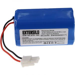 EXTENSILO Batterie remplacement pour Silvercrest 305857, UR18650ZT-4S1P-AAF pour robot électroménager (3400mAh, 14,8V, Li-ion)