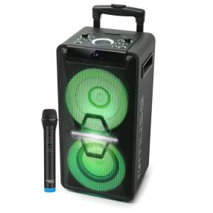 Image de Muse Enceinte DJ M-1920DJ sur Batterie, 300W, CD, Bluetooth et Effets LED (USB, AUX, Télécommande), 1 microphone VHF sans fil