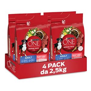 Purina Medium/Maxi > 10 kg Croquettes pour Chien, 4 Sacs de 2,5 kg chacun