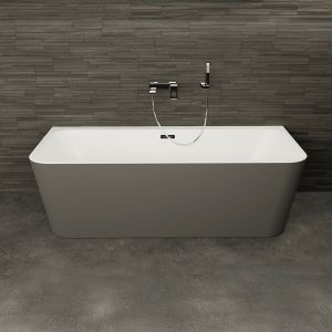 Baignoire semi-îlot MINT 180 Grise L. 180 x l. 81 cm, by SPALINA