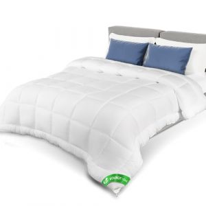 Vounot Couette L&eacute;g&egrave;re 200GSM 200x200 cm Couette Temp&eacute;r&eacute;e en Microfibre Couverture Douce avec Rembourrage Moelleux Couette Respirante Certifi&eacute;e Oeko-Tex Blanc