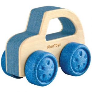 Plan Toys Ma première voiture en bois d'hévéa bleue