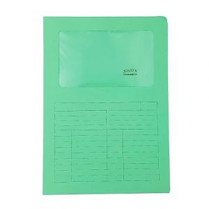 Blasetti Porte-documents avec fenêtre - SINTEX VERT CLAIR classeur de documents pour bureau, format A4, lot de 50 pièces, papier coloré 120 g, ouvert sur deux côtés