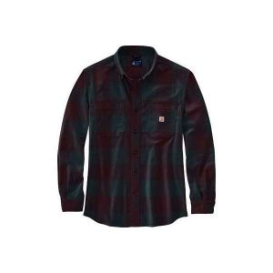 Carhartt Chemise de travail décontractée en flanelle pour homme - Coupe moyenne - Taille L/S, Rouge minéral., XL