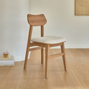 Bois Dessus Bois Dessous Chaise en teck massif assise bouclette ADELE