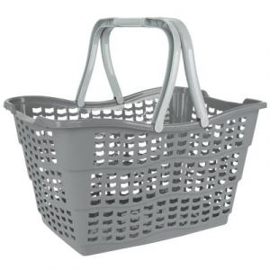 Keeeper Panier à provisions pratique Alma, Plastique solide (PP), 40 x 29 x 22,5 cm, 15 l, Gris nordique