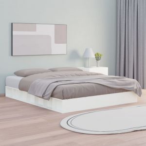 VidaXL Cadre de lit Blanc 180x200 cm Super King Bois massif Blanc