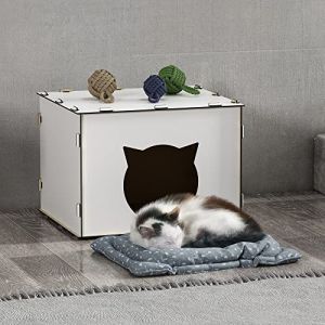 Image de Cabane Elba pour chat ou petit chien 30 x 40 x 35 cm blanc [en casa]