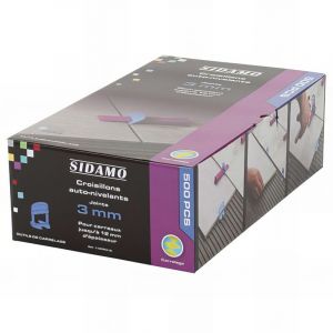 Sidamo Boîte de 500 croisillons auto-nivelants joints étroits 3mm pour carreaux 3 à 12 mm