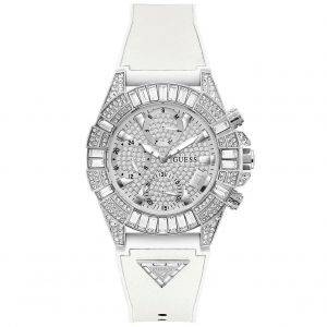 Guess Montre Homme Iconic 40Th - GW0814L2 Bracelet Acier Blanc