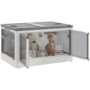 Homcom Boîte de rangement pliable 3 cubes plastique blanc
