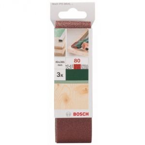 Image de Bosch 2609256183 - Set de bandes abrasives pour ponceuses à bande qualité rouge, 3 pcs