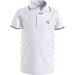 Calvin Klein Jeans Polo à Manches Courtes Monogram Tipping Fitted 10 Years Bla