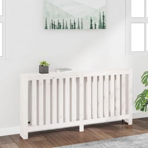 VidaXL Cache-radiateur Blanc 169x19x84 cm Bois massif de pin