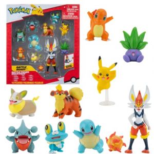 Pokemon Figurine Jouet 10-Pack Figurine 5-11 cm &ndash; Cinderace Pikachu Charmander Squirtle Oddish Gible Bulbasaur Yamper Froakie & Growlithe - Nouveau 2022 - Officielle Jouet