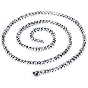 Collier Chaîne Pour Homme Acier Titane Argent 60 Cm