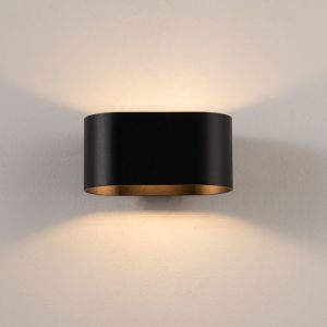 Applique murale intérieure en aluminium noir avec éclairage en haut et en bas support G9 (ampoule non incluse)