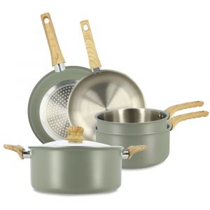 Menastyl Batterie de cuisine 5 pièces en acier inoxydable - tous feux