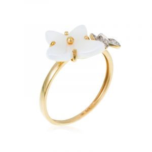 Caratelli - Bague Nasia Diamants 0.039 ct Céramique 1 ct or jaune