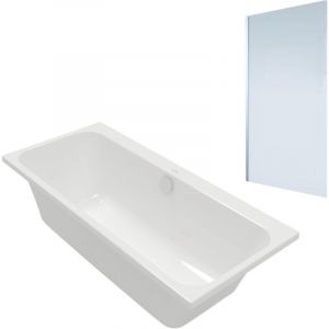 Villeroy & Boch Baignoire droite Architectura 150 x 70 cm Blanc + Pare Bain gauche aurys Mist 1 chromé