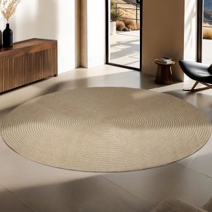Tectake Tapis tressé - Style Boho - Tapis en jute pour l'intérieur et l'extérieur - Durable et facile d'entretien - Maintien des formes et respectueux des allergies - Tapis rond - Ø160 cm