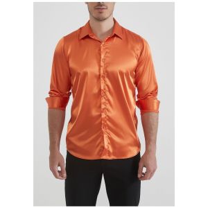 Kebello Chemise Chemise Satin&eacute; Orange H