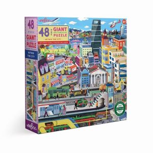 EEBOO Puzzle 48 pièces DANS LA VILLE Multicolore