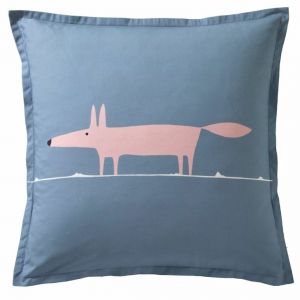 Declikdeco Taie d'oreiller ou de traversin Mr Fox - Denim