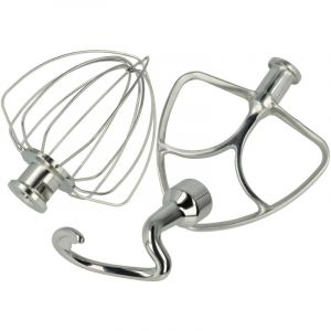 Vhbw Kit de 3 pièces de rechange compatible avec KitchenAid KSM100, K45, K45SS robot culinaire - fouet, batteur plat, crochet pétrisseur