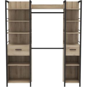 Demeyere Kit Dressing extensible - L179 x P48 x H208 cm - Chene Kronberg / Noir mat - RIGA