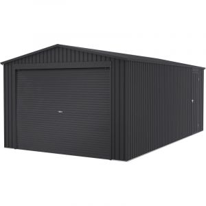 Garage métallique 19,52m2 Wasabi Jarama - Abri voiture extérieur - Grande porte enroulable - Gris - Rangement extérieur - 576x338x243cm
