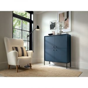 Buffet haut 4 portes Bleu BOGDAN