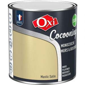 Oxi Peinture d'intérieur monocouche pour murs & boiseries cocooning murs & boiseries satin Mastic 0.5 litre - Mastic
