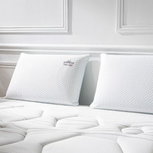 Oreiller à mémoire de forme + gel frais - 60 x 40 cm - blanc