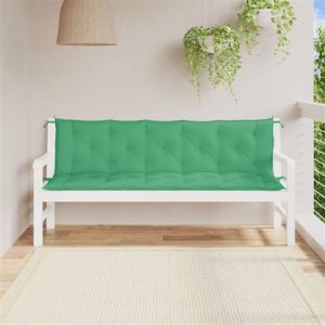 VidaXL Lot de 2 Coussins de Banc de Jardin, Rev&ecirc;tement de Banc avec Jeux de Cordes, Coussin d'Ext&eacute;rieur Imperm&eacute;able, Vert 180x50x7 cm Tissu Oxford