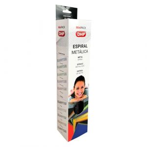 DHP - Lot de 25 spirales métalliques pour reliure, étape 5:1, 14 mm, noir